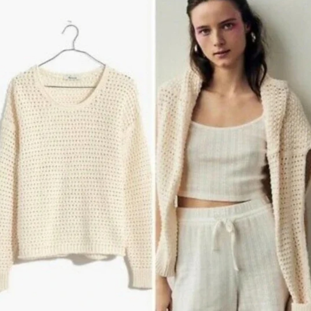 Madewell Open-Stitch  Pullover Sweater Cream Size XS